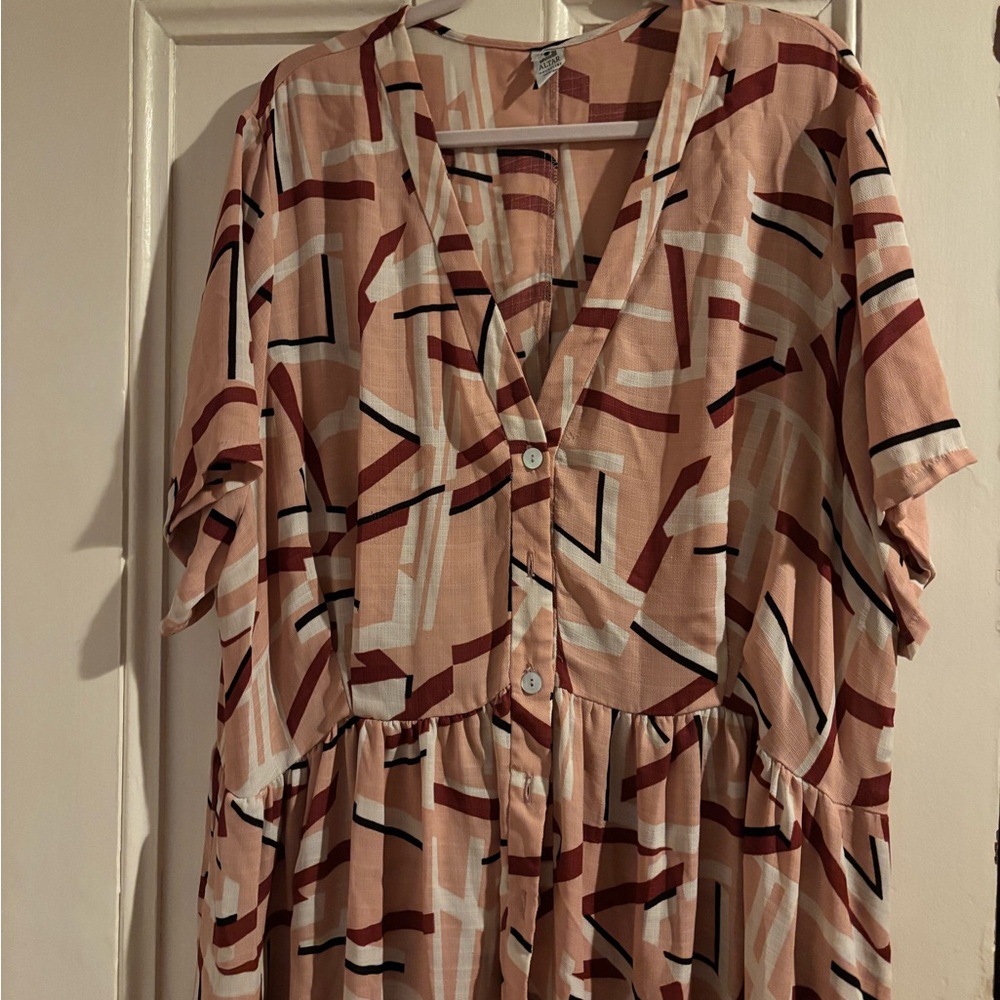 Abstract Patterned Midi Dress